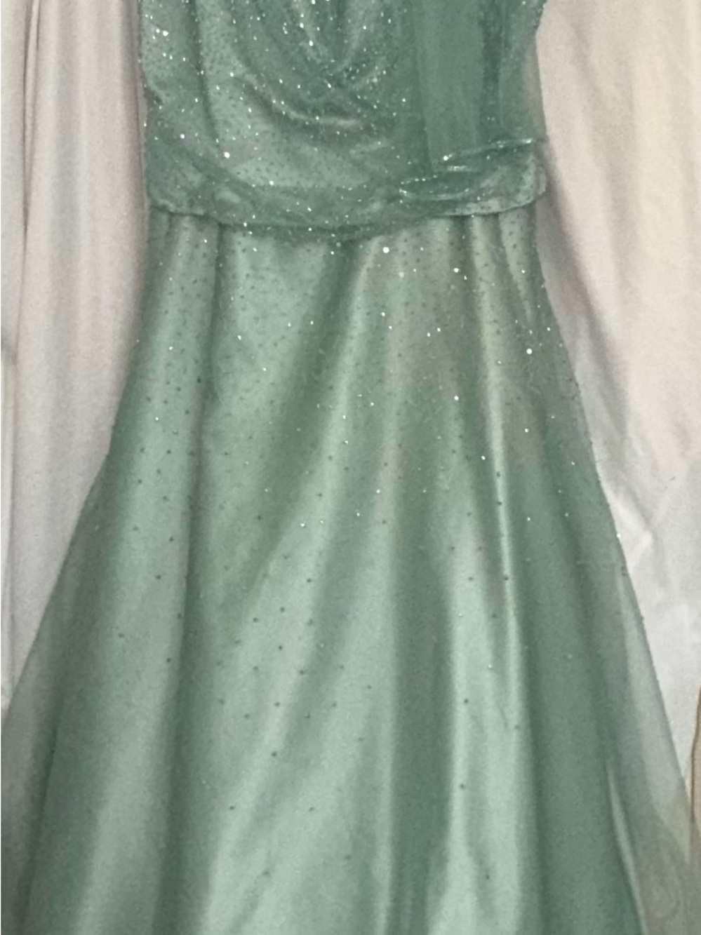 Sparkle A-Line Dress in Mint Green